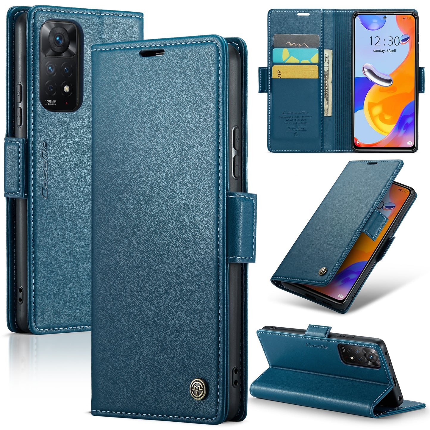 For Xiaomi Redmi Note 11 Pro 5G Leather Case - RFID Anti-Theft, Litchi Texture, Wallet & Stand Design
