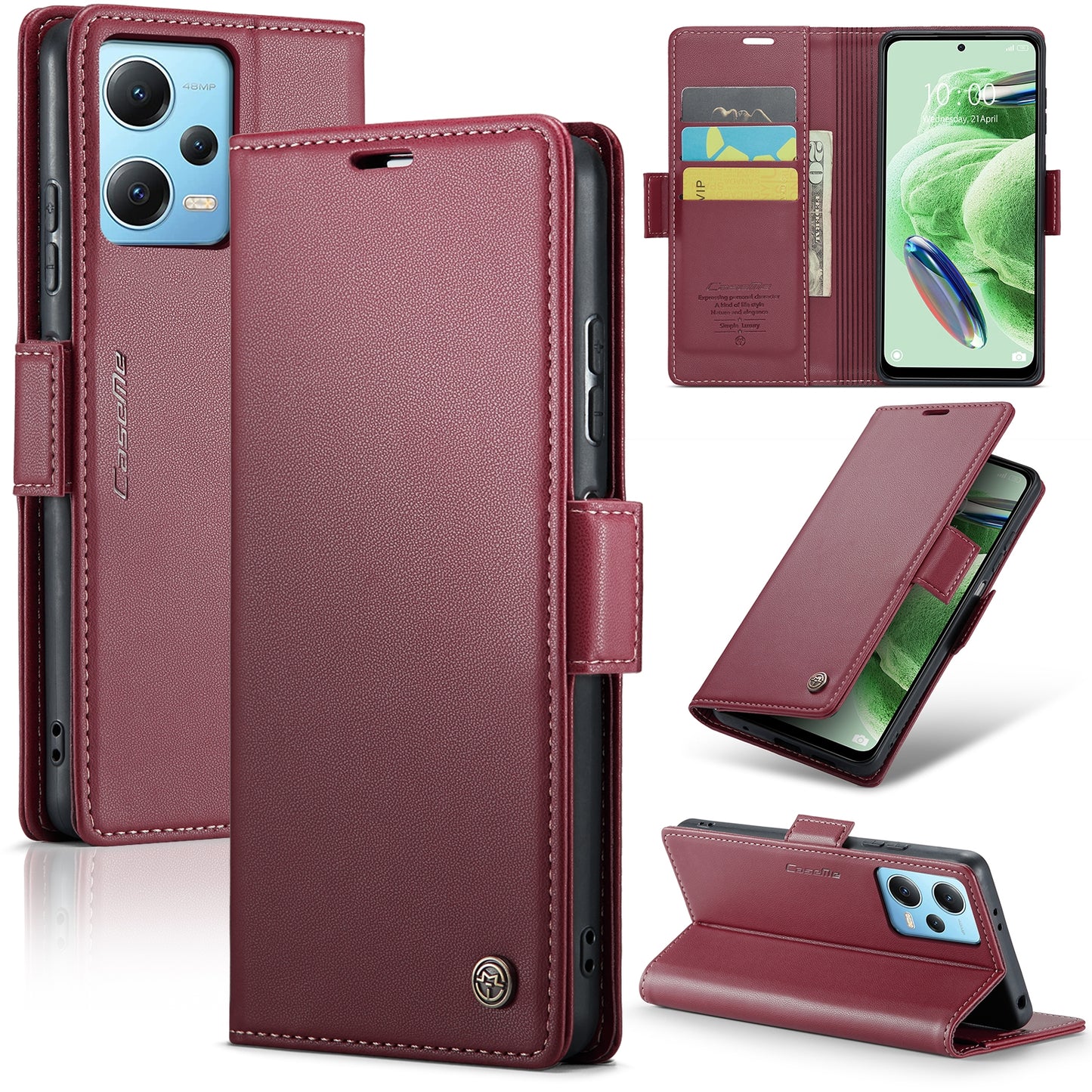 For Xiaomi Poco X5 5G Leather Case - RFID Anti-Theft, Litchi Texture, Wallet & Stand Design