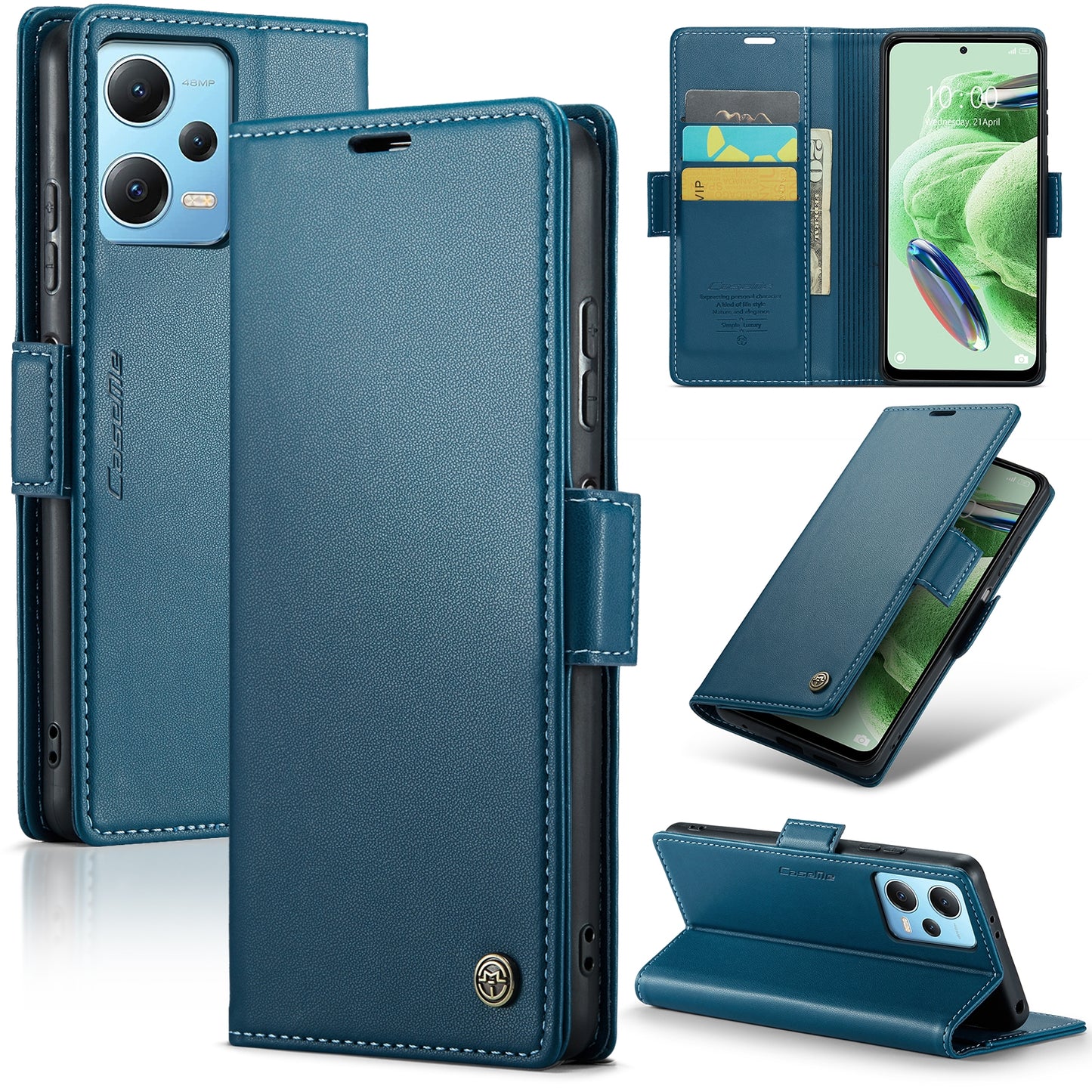 For Xiaomi Poco X5 5G Leather Case - RFID Anti-Theft, Litchi Texture, Wallet & Stand Design