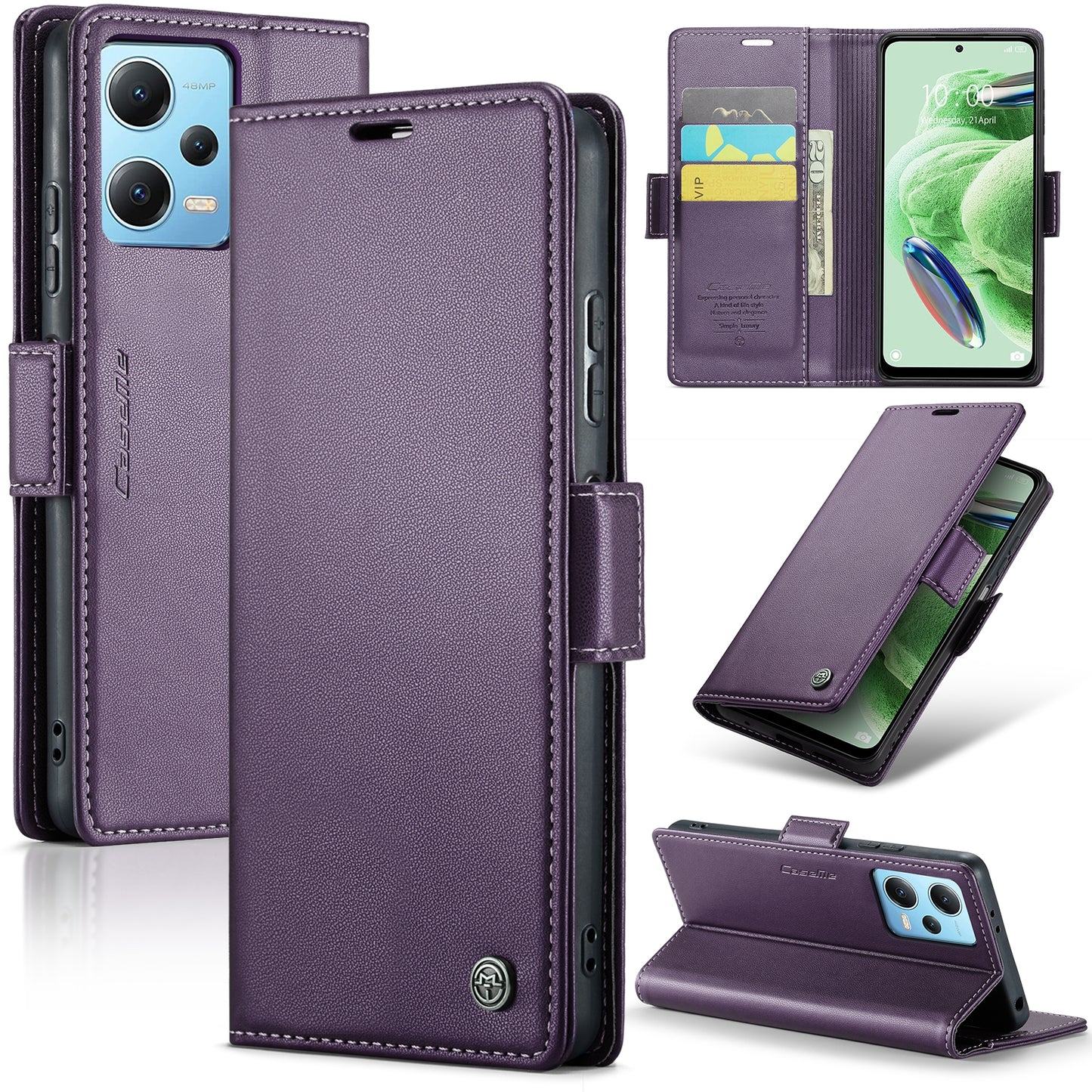 For Xiaomi Poco X5 5G Leather Case - RFID Anti-Theft, Litchi Texture, Wallet & Stand Design
