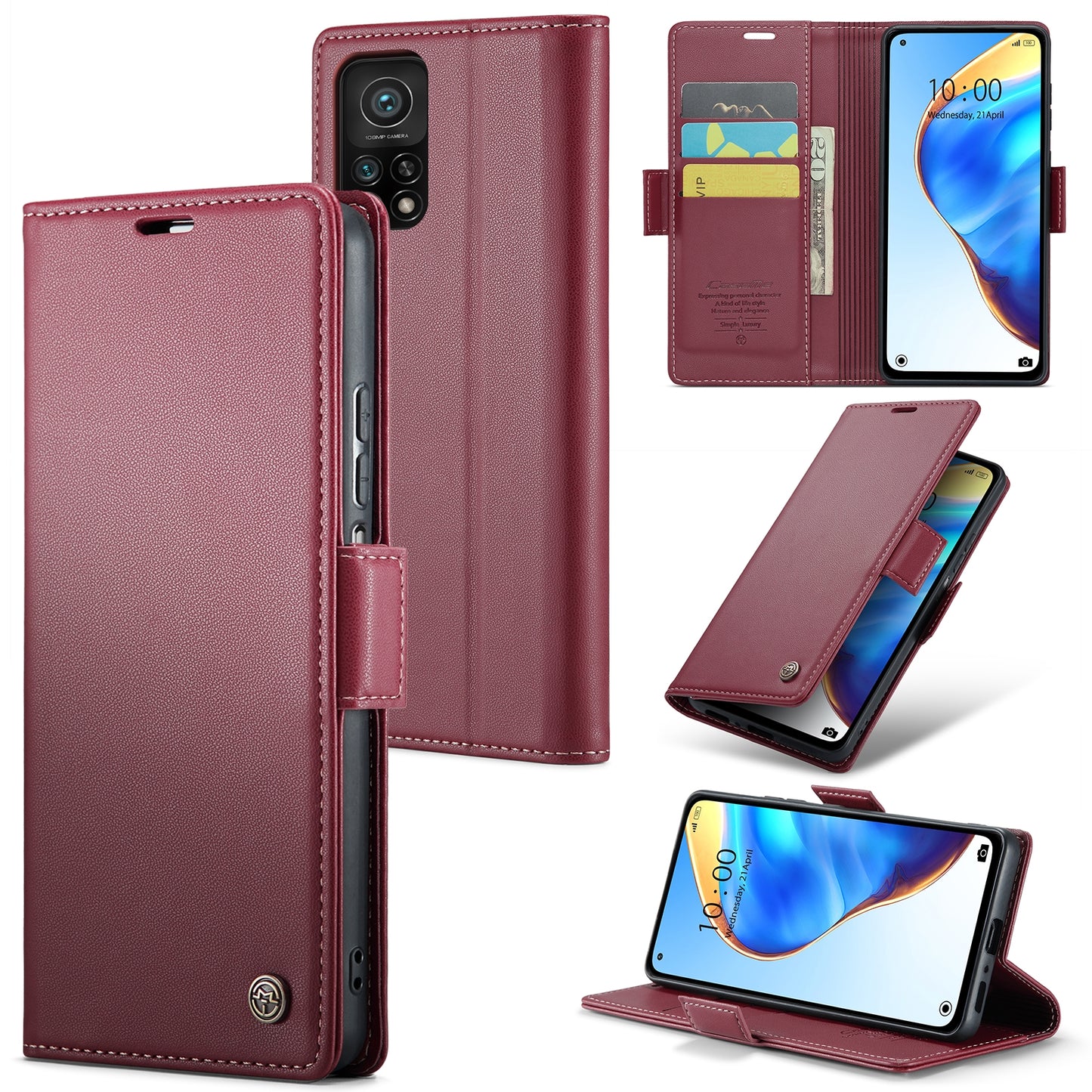Xiaomi Mi 10T 5G/10T Pro 5G Leather Case - RFID Anti-Theft, Litchi Texture, Wallet & Stand Design