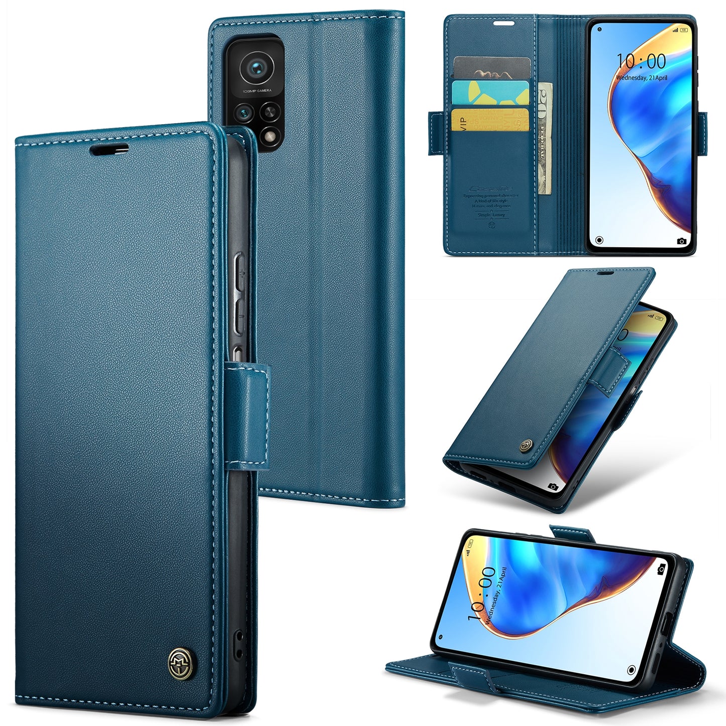 Xiaomi Mi 10T 5G/10T Pro 5G Leather Case - RFID Anti-Theft, Litchi Texture, Wallet & Stand Design