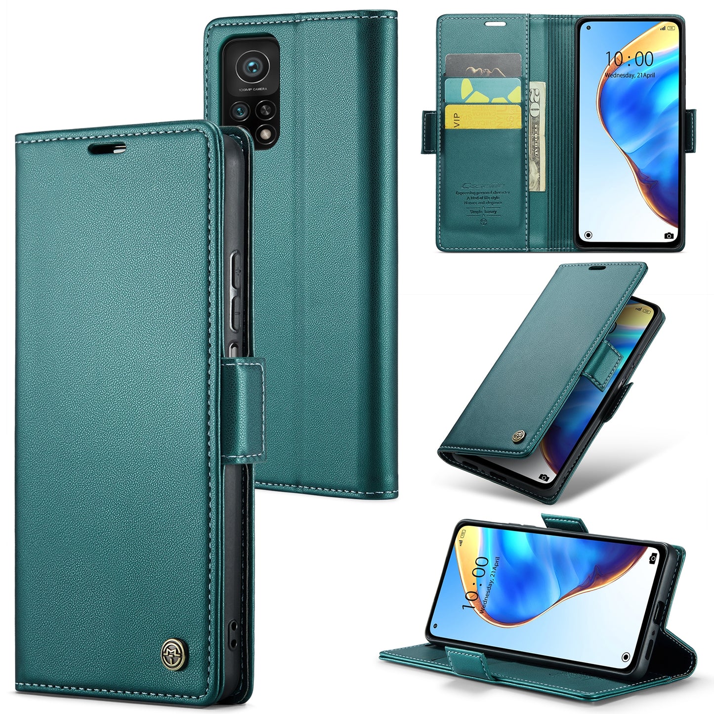 Xiaomi Mi 10T 5G/10T Pro 5G Leather Case - RFID Anti-Theft, Litchi Texture, Wallet & Stand Design
