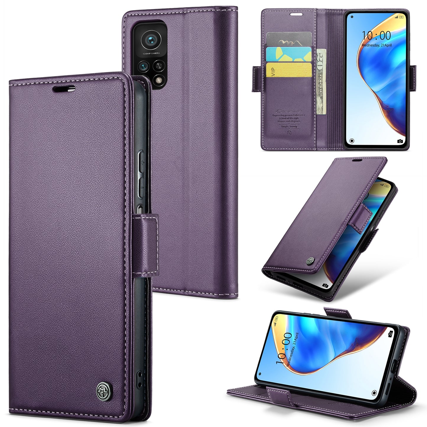 Xiaomi Mi 10T 5G/10T Pro 5G Leather Case - RFID Anti-Theft, Litchi Texture, Wallet & Stand Design
