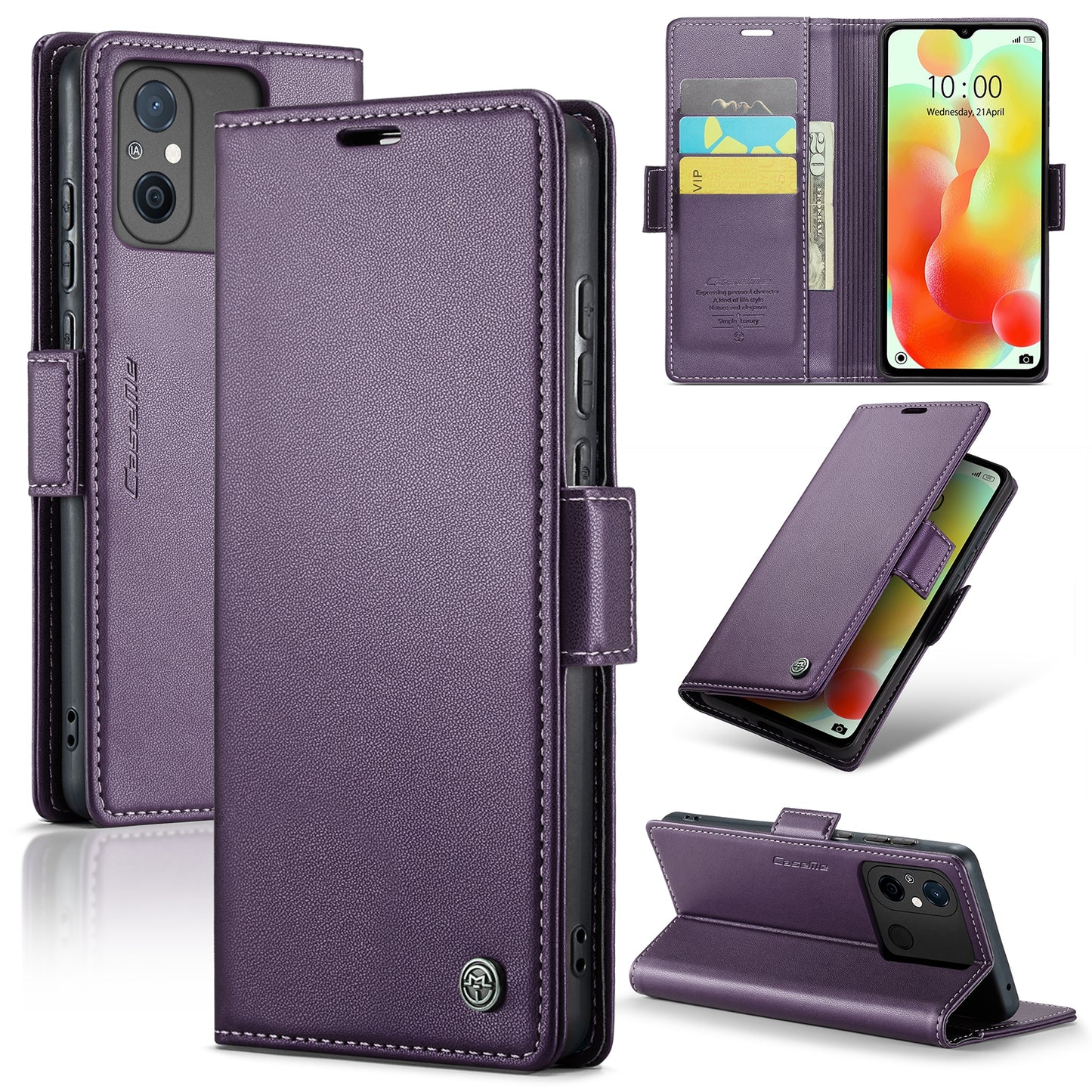For Xiaomi Redmi 11A / 12C Leather Case - RFID Anti-Theft, Litchi Texture, Wallet & Stand Design