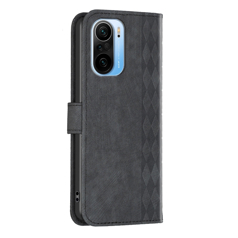 For Xiaomi 11i Case - Embossed Plaid Leather Wallet Cover with Card Slots, Kickstand, and 360 degree Protection