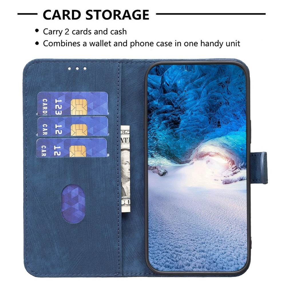 For Xiaomi 11T Pro Case - Embossed Plaid Leather Wallet Cover with Card Slots, Kickstand, and 360 degree Protection