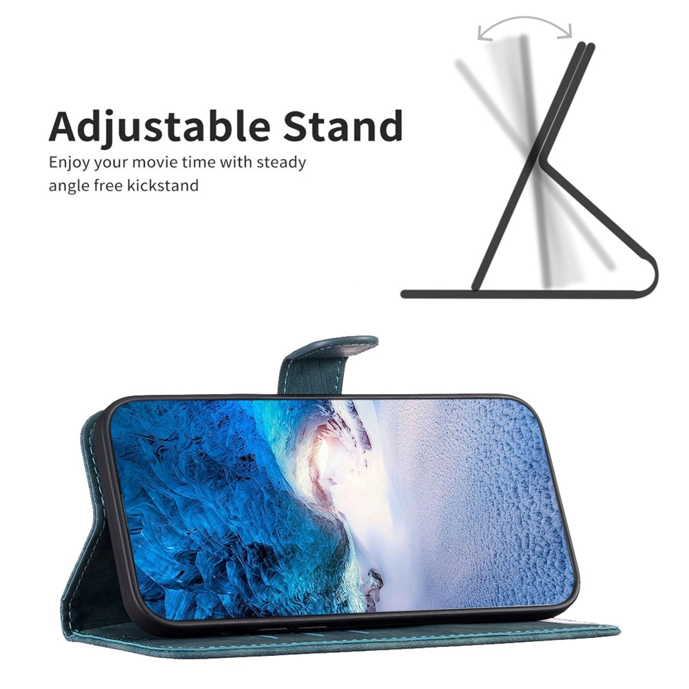 For Xiaomi 11T Pro Case - Embossed Plaid Leather Wallet Cover with Card Slots, Kickstand, and 360 degree Protection