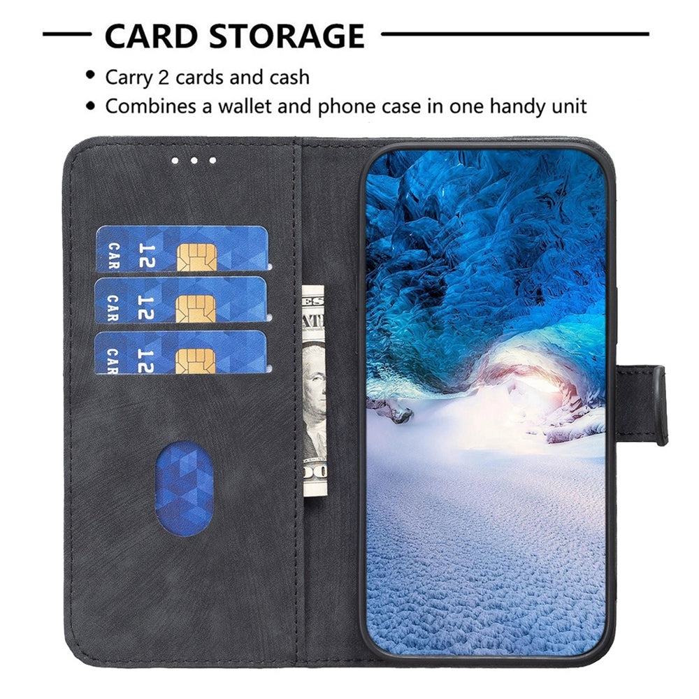For Xiaomi 11T Pro Case - Embossed Plaid Leather Wallet Cover with Card Slots, Kickstand, and 360 degree Protection