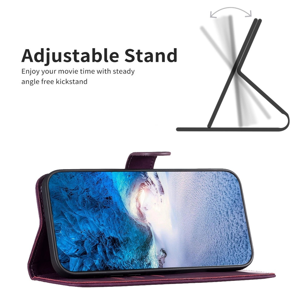 For Xiaomi 11T Pro Case - Embossed Plaid Leather Wallet Cover with Card Slots, Kickstand, and 360 degree Protection