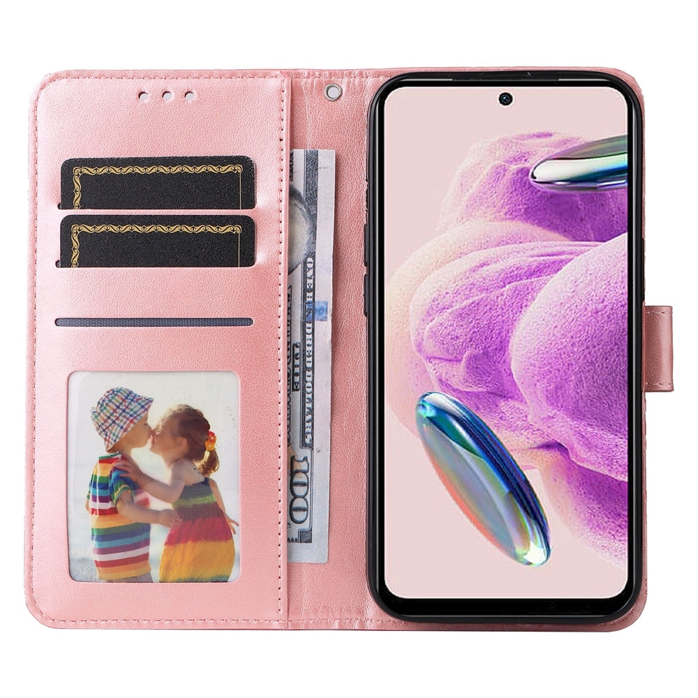 Xiaomi Redmi Note 12S 4G Sunflower Embossed Leather Wallet Phone Case with Kickstand and Card Holder