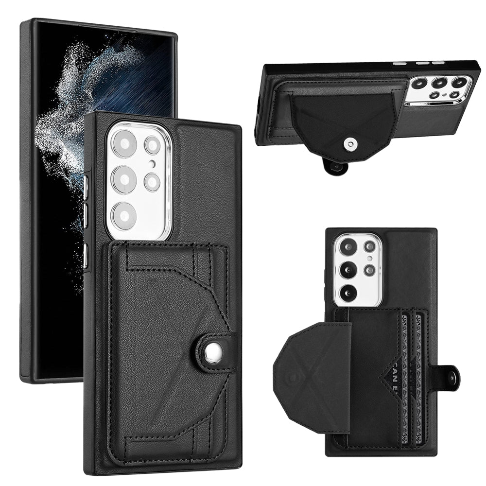 For Samsung Galaxy S22 Ultra 5G Leather Case - Shockproof with Card Holder, Durable Design