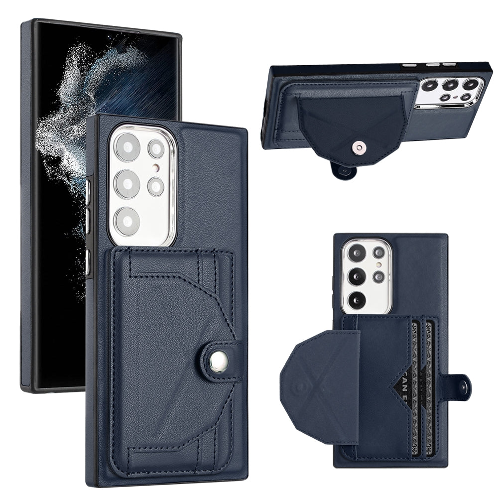 For Samsung Galaxy S22 Ultra 5G Leather Case - Shockproof with Card Holder, Durable Design