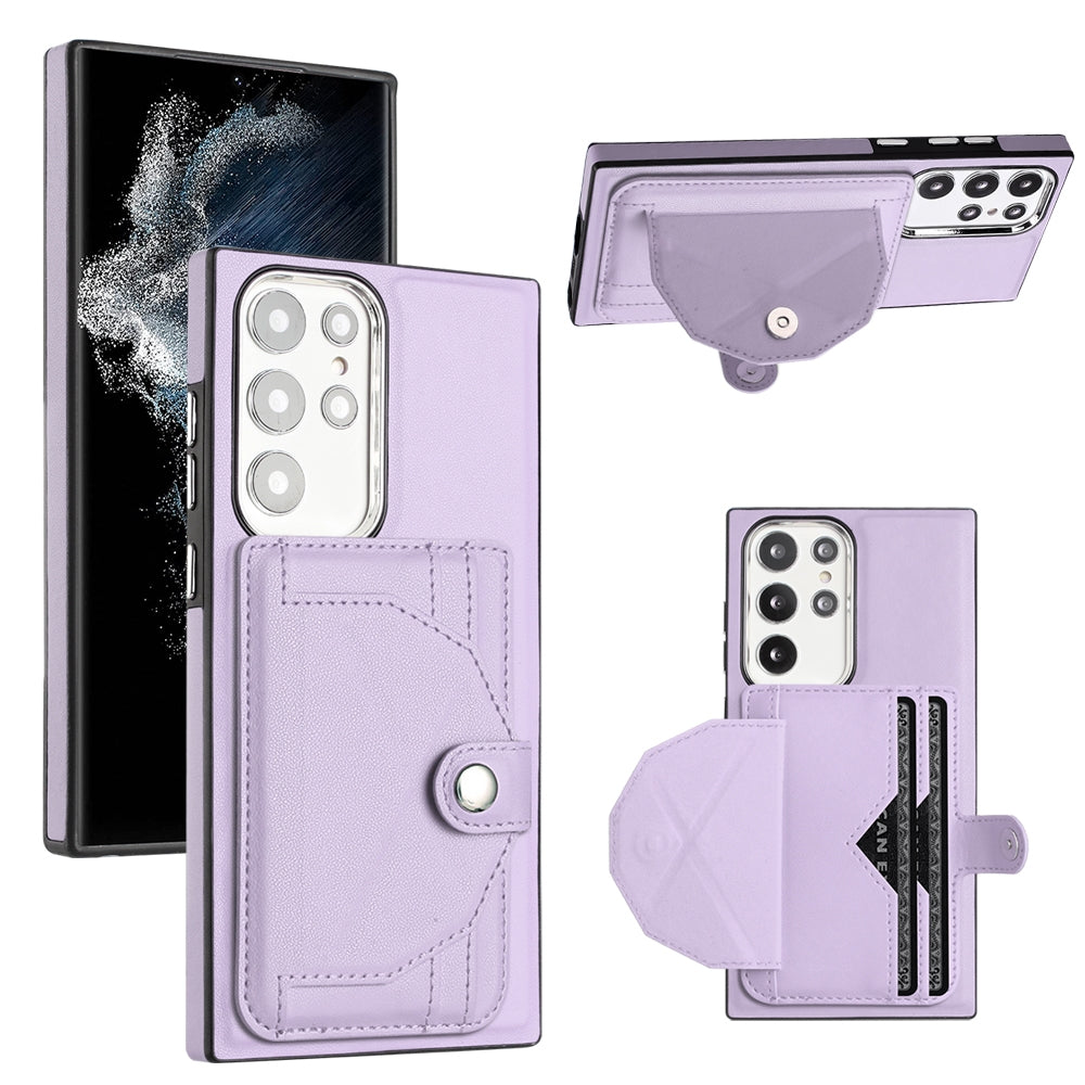 For Samsung Galaxy S22 Ultra 5G Leather Case - Shockproof with Card Holder, Durable Design