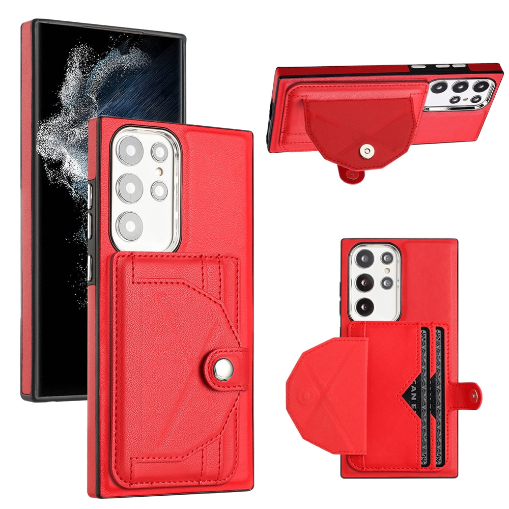 For Samsung Galaxy S22 Ultra 5G Leather Case - Shockproof with Card Holder, Durable Design