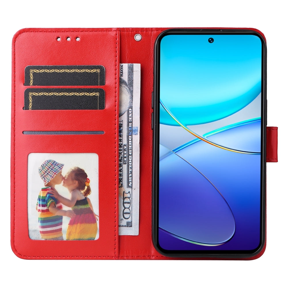 For vivo Y200e 5G Global Sunflower Embossed Leather Wallet Phone Case with Kickstand and Card Holder