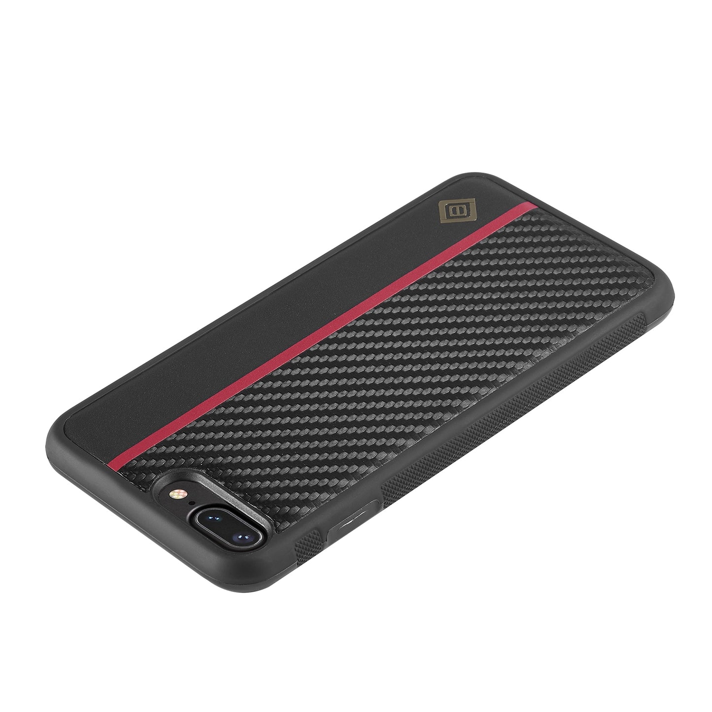 iPhone 7 Plus 3-in-1 Carbon Fibre Texture Phone Case: Light, Shockproof & Sweatproof Protection - Black