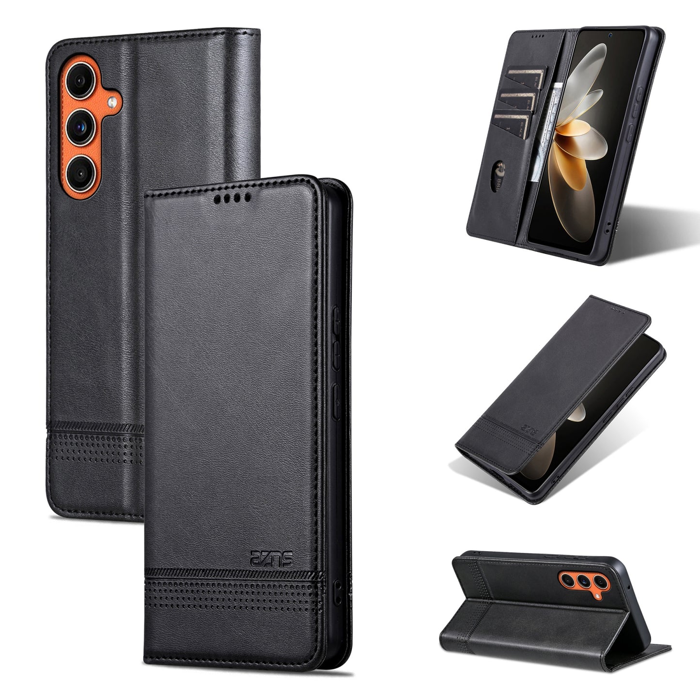 For Samsung Galaxy C55/M55 Leather Wallet Case with Card Holder & Magnetic Closure