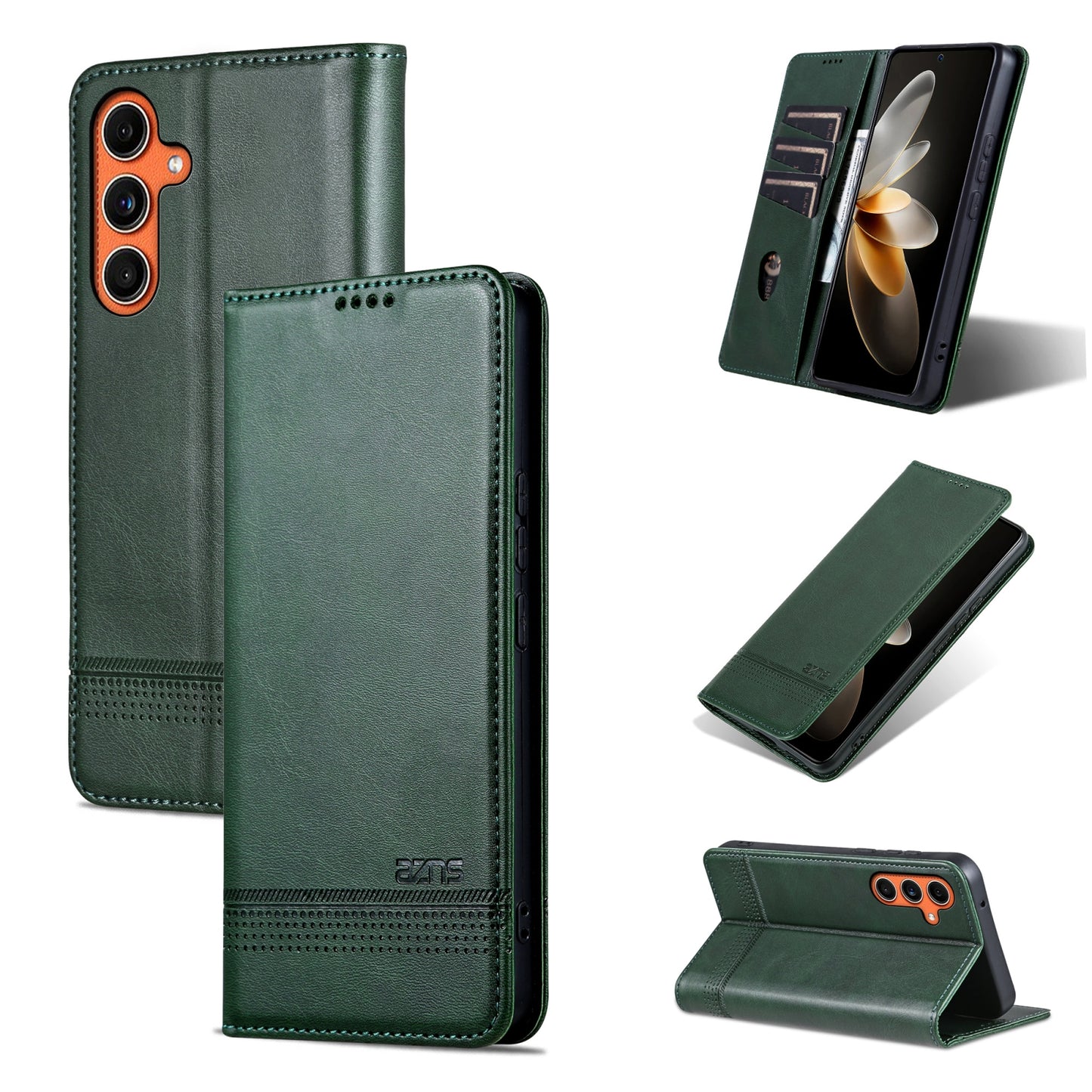 For Samsung Galaxy C55/M55 Leather Wallet Case with Card Holder & Magnetic Closure
