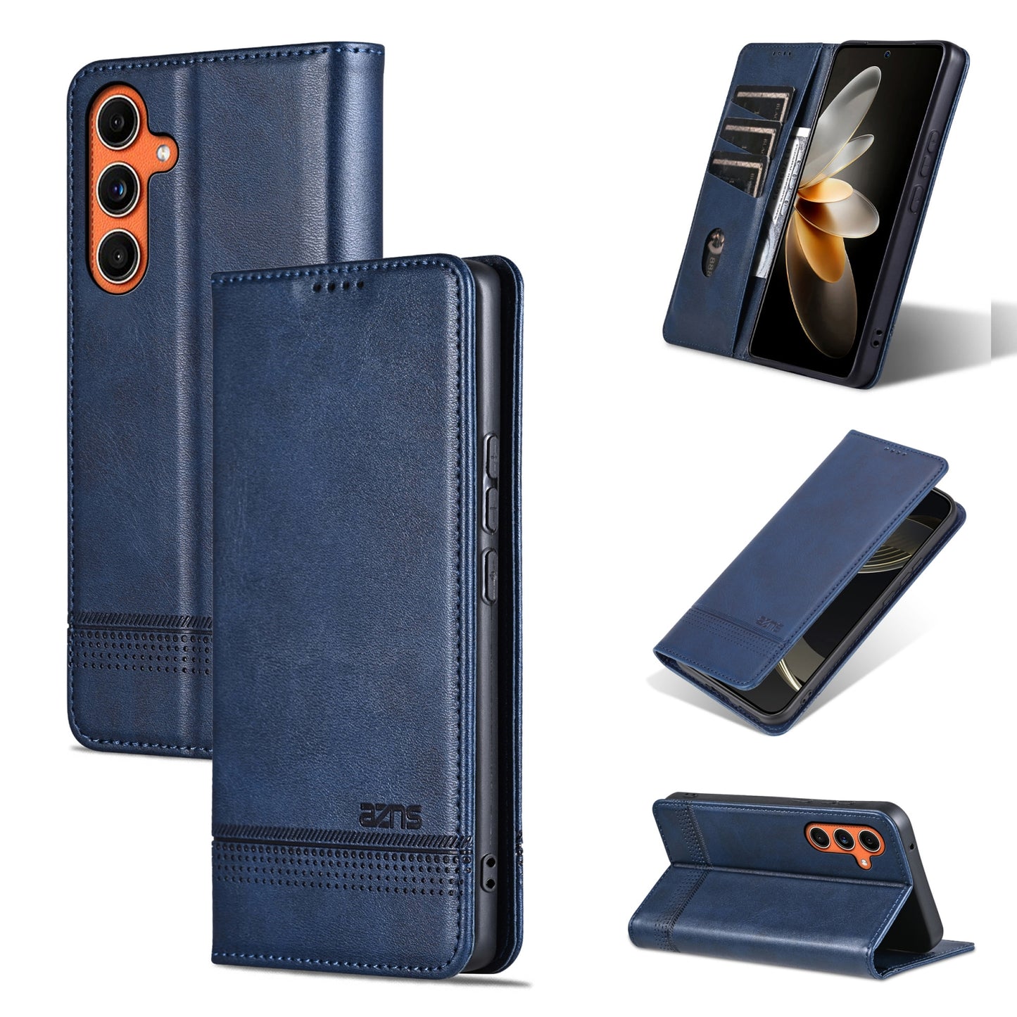 For Samsung Galaxy C55/M55 Leather Wallet Case with Card Holder & Magnetic Closure