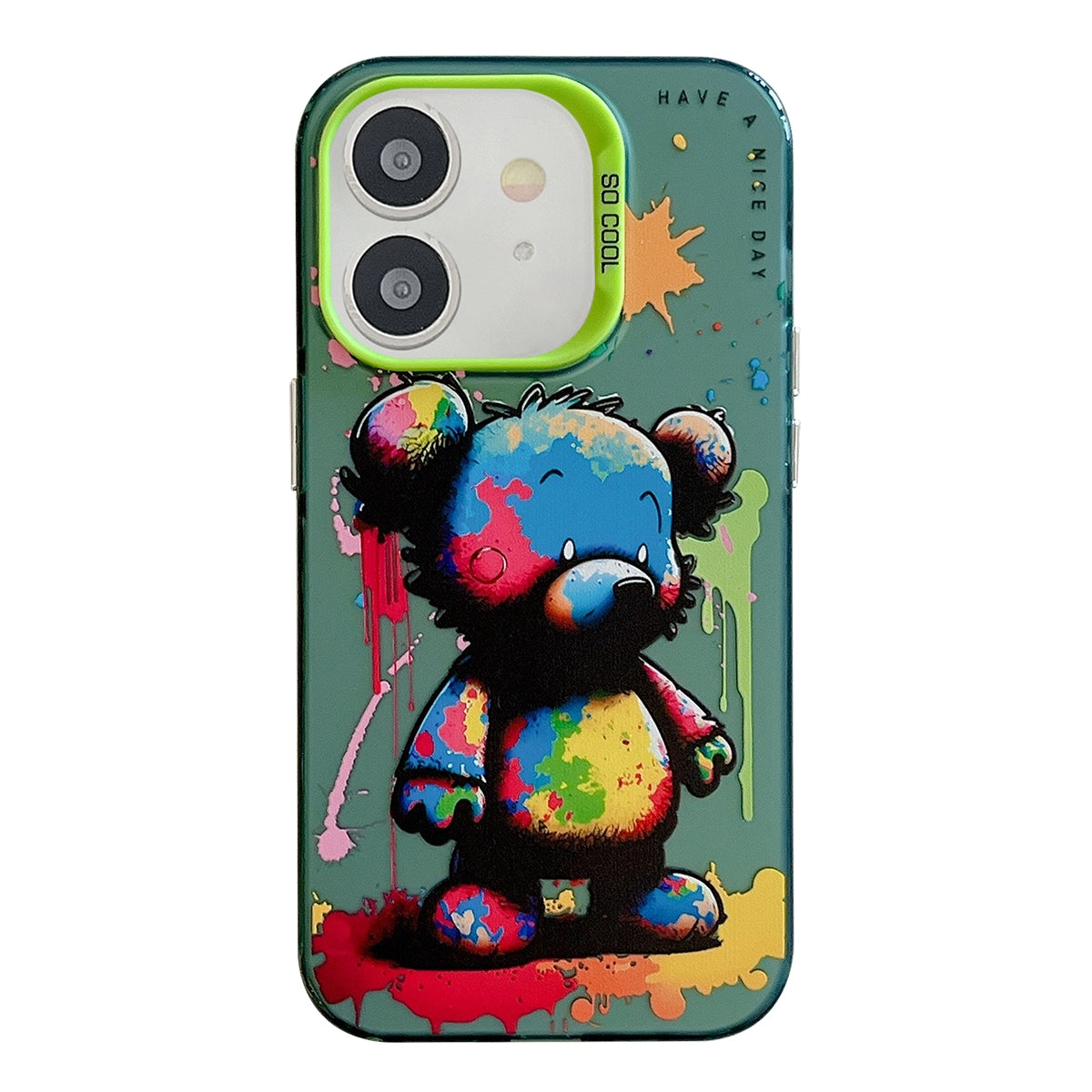 For iPhone 11 Case - Animal Oil Painting Design, Durable PC + TPU Cover