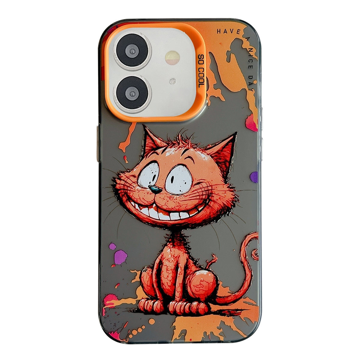 For iPhone 11 Case - Animal Oil Painting Design, Durable PC + TPU Cover