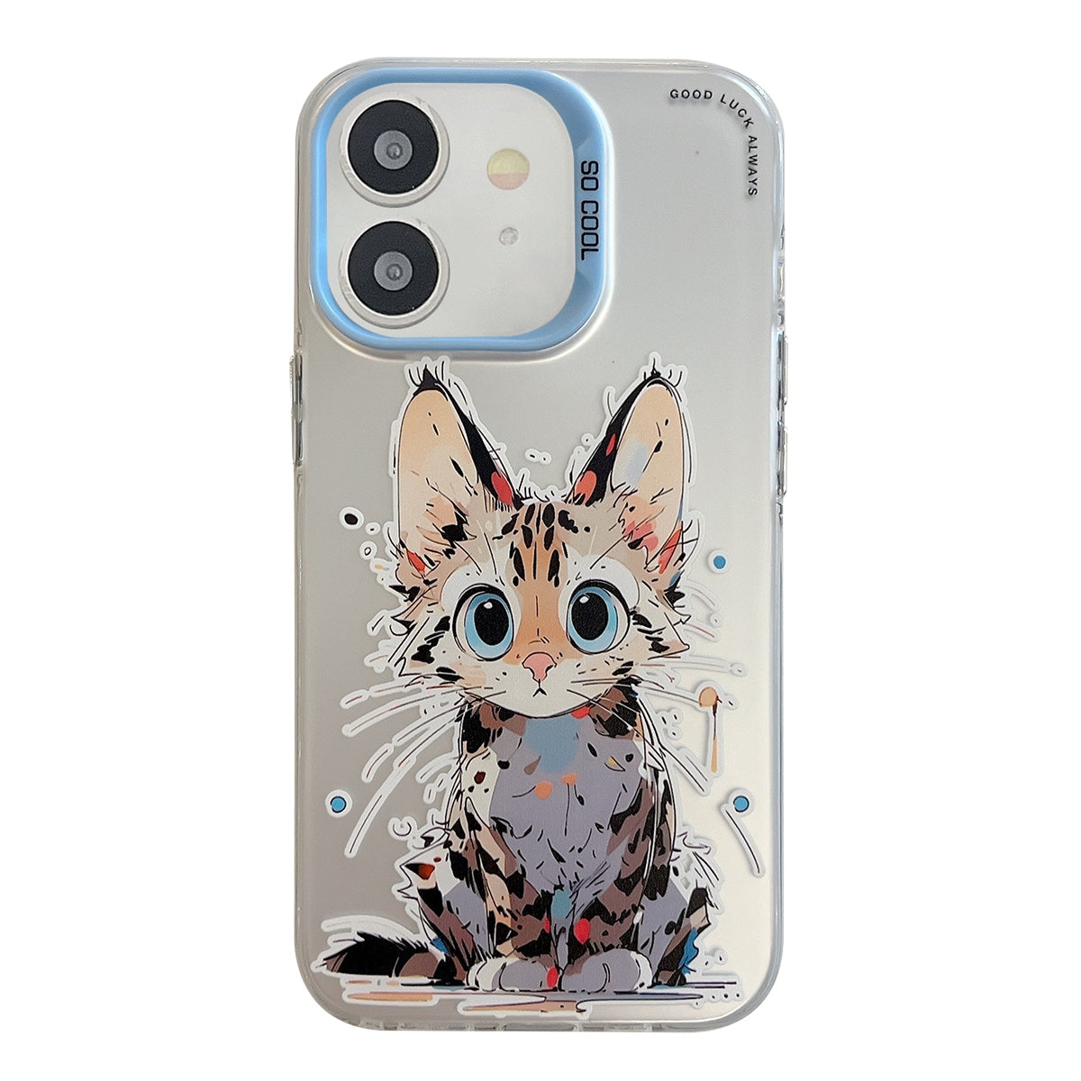 For iPhone 11 Case - Animal Oil Painting Design, Durable PC + TPU Cover