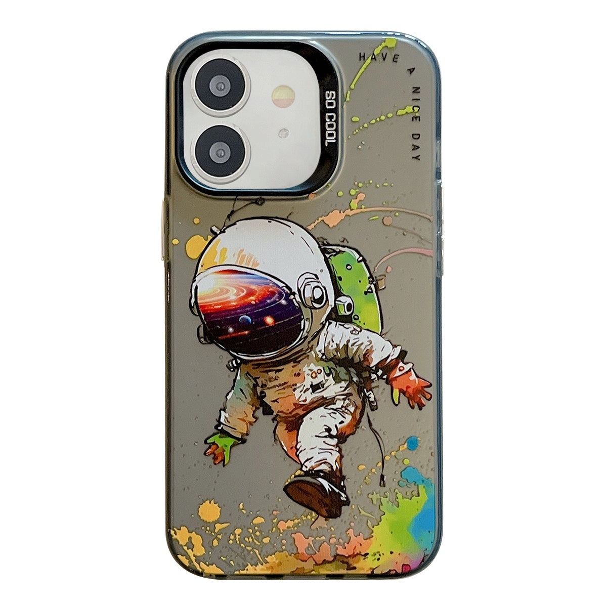 For iPhone 11 Case - Animal Oil Painting Design, Durable PC + TPU Cover