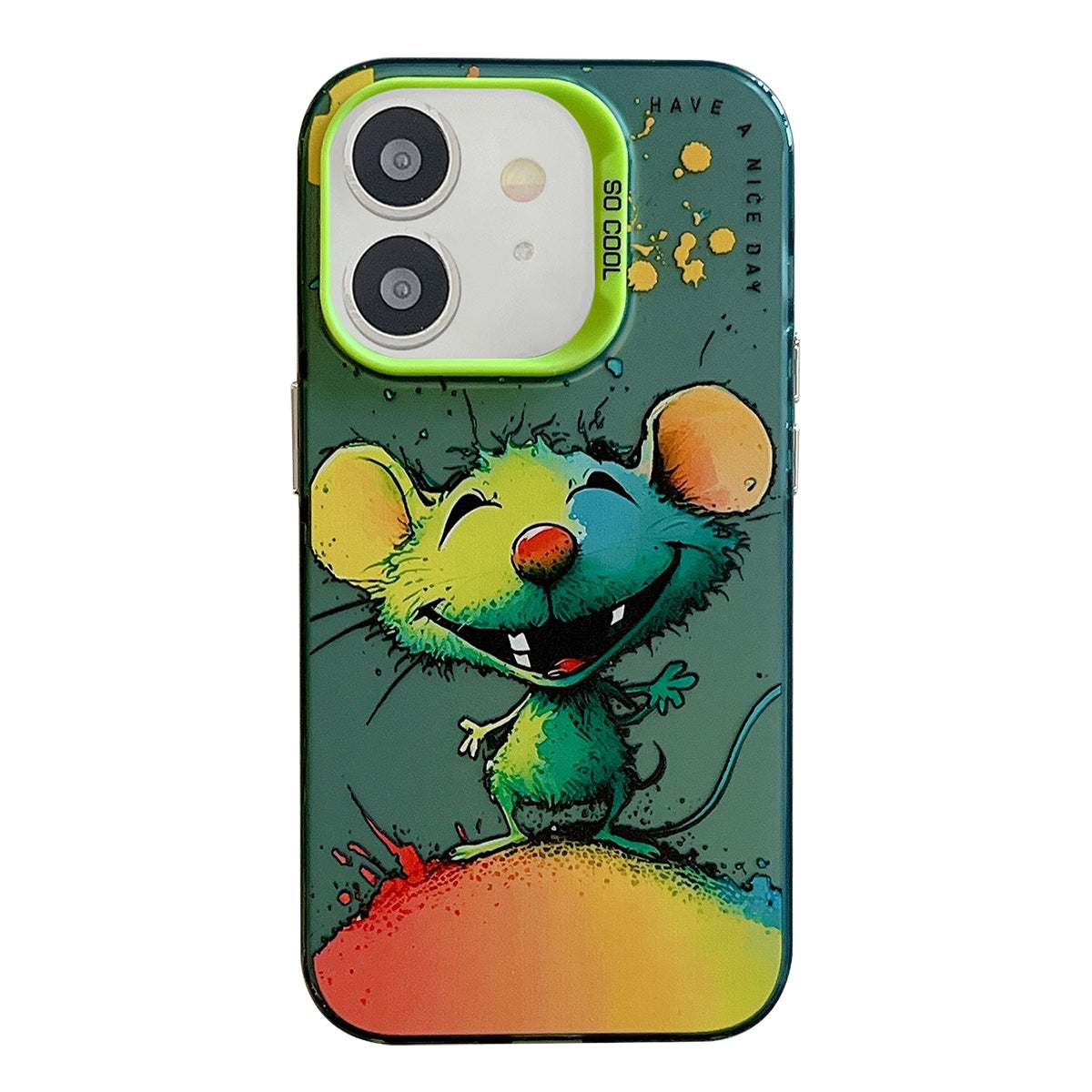 For iPhone 11 Case - Animal Oil Painting Design, Durable PC + TPU Cover