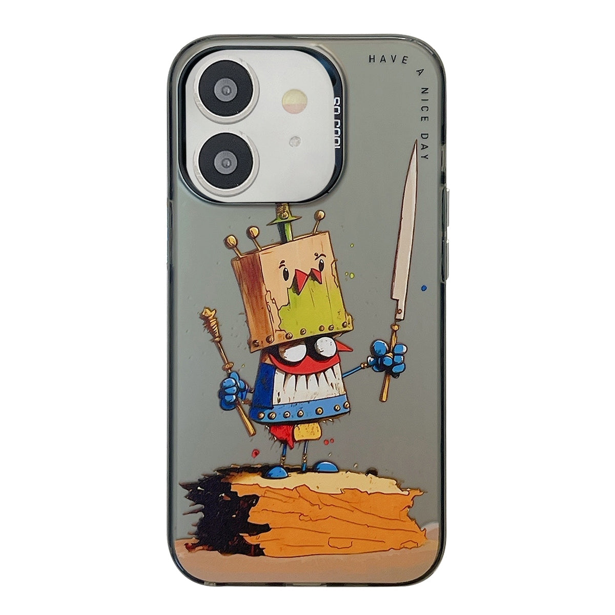 For iPhone 11 Case - Animal Oil Painting Design, Durable PC + TPU Cover