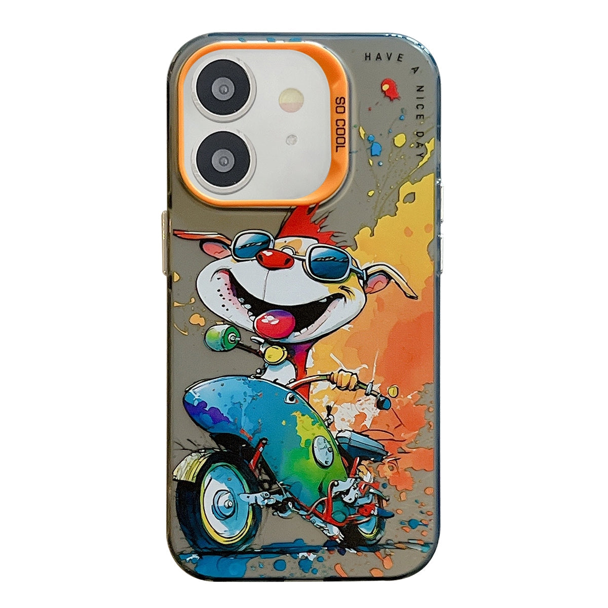 For iPhone 11 Case - Animal Oil Painting Design, Durable PC + TPU Cover