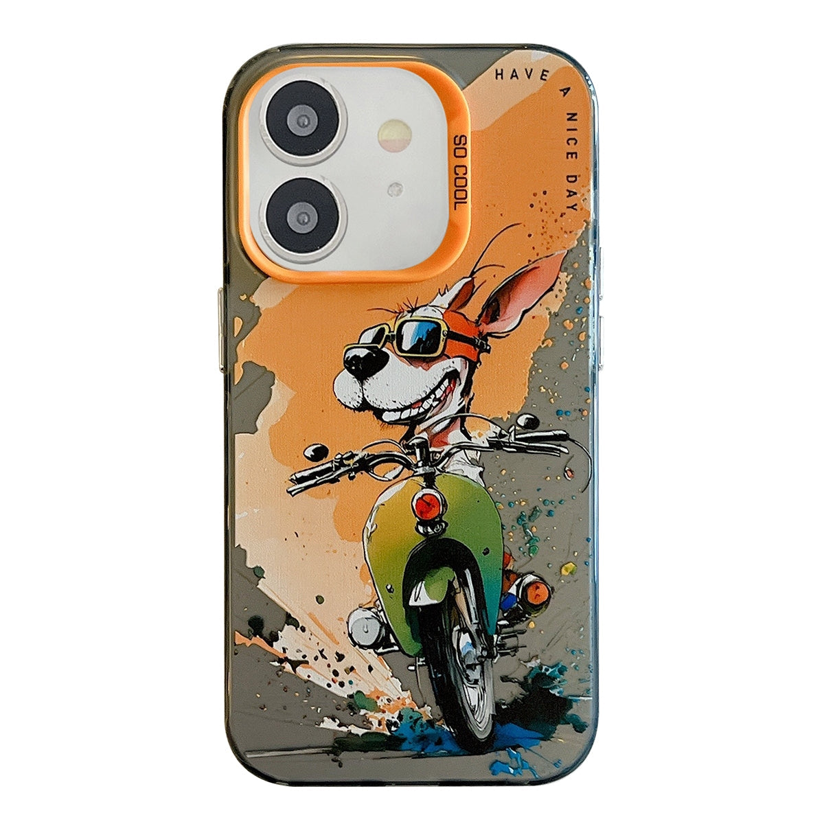 For iPhone 11 Case - Animal Oil Painting Design, Durable PC + TPU Cover