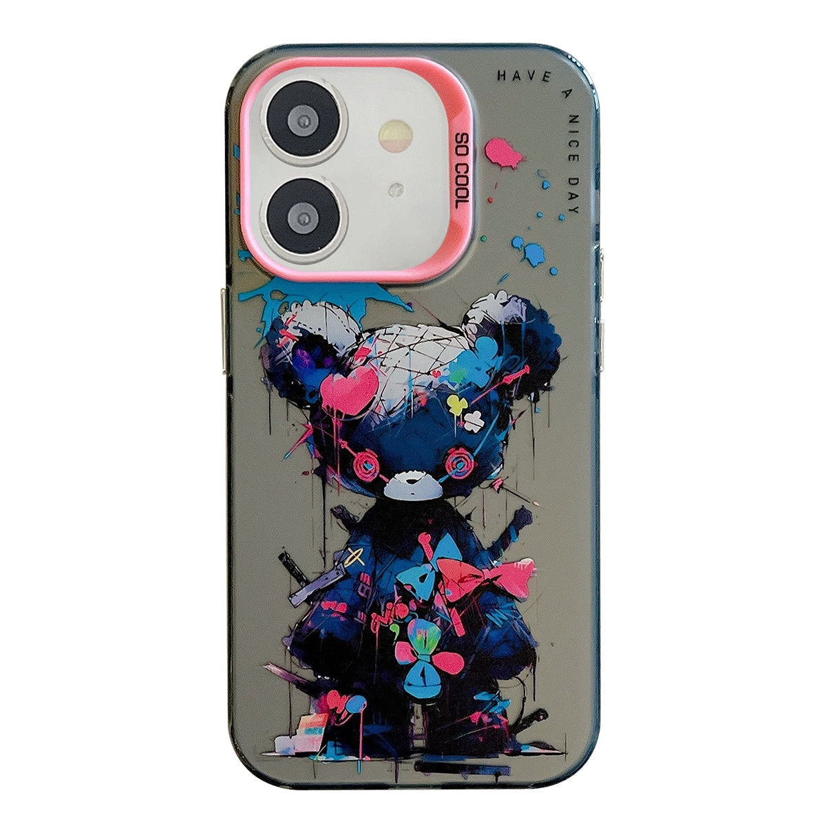 For iPhone 11 Case - Animal Oil Painting Design, Durable PC + TPU Cover
