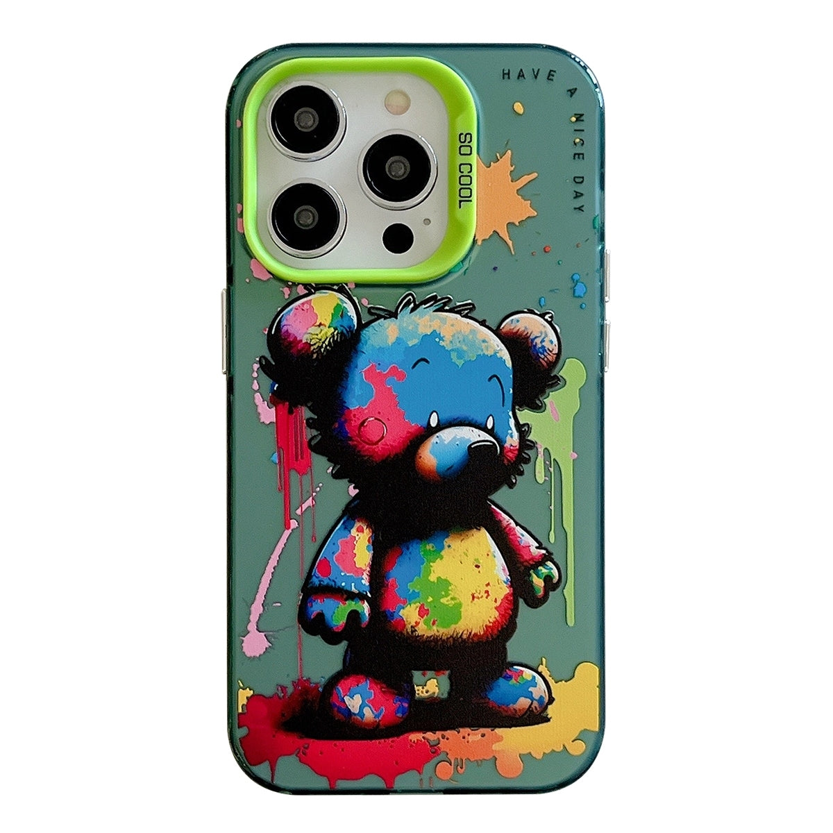 For iPhone 13 Pro Case - Animal Oil Painting Design, Durable PC + TPU Cover