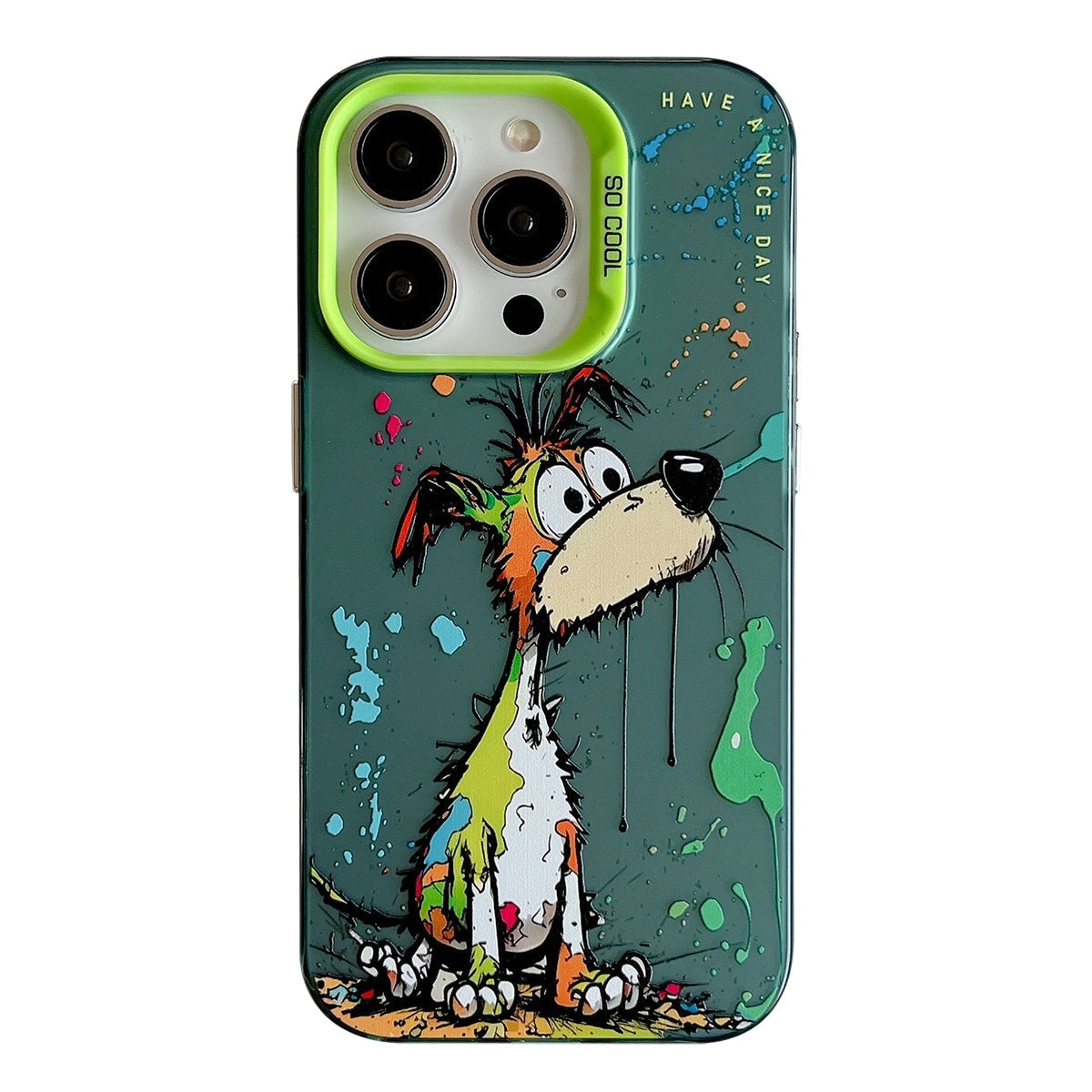 For iPhone 13 Pro Case - Animal Oil Painting Design, Durable PC + TPU Cover