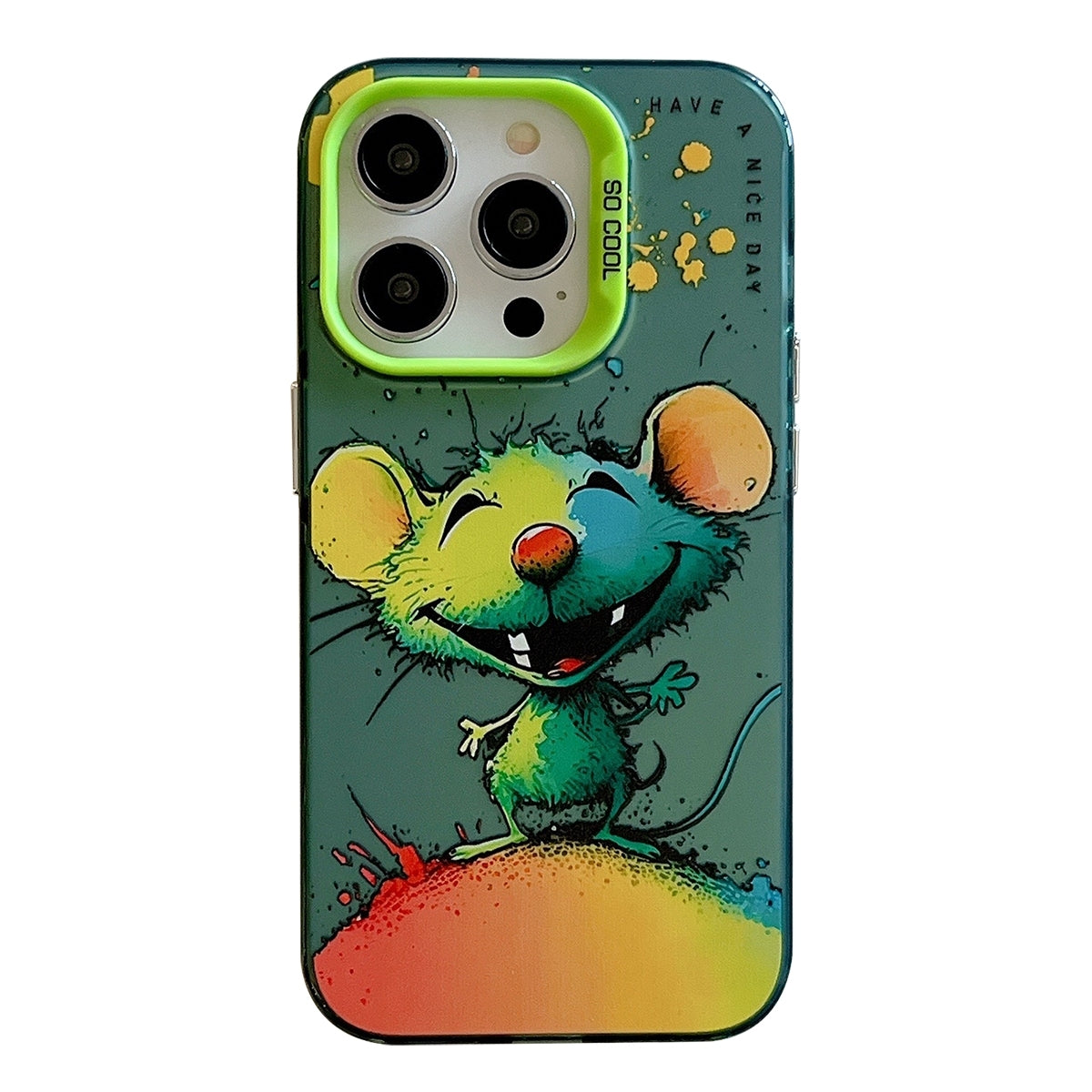 For iPhone 13 Pro Case - Animal Oil Painting Design, Durable PC + TPU Cover