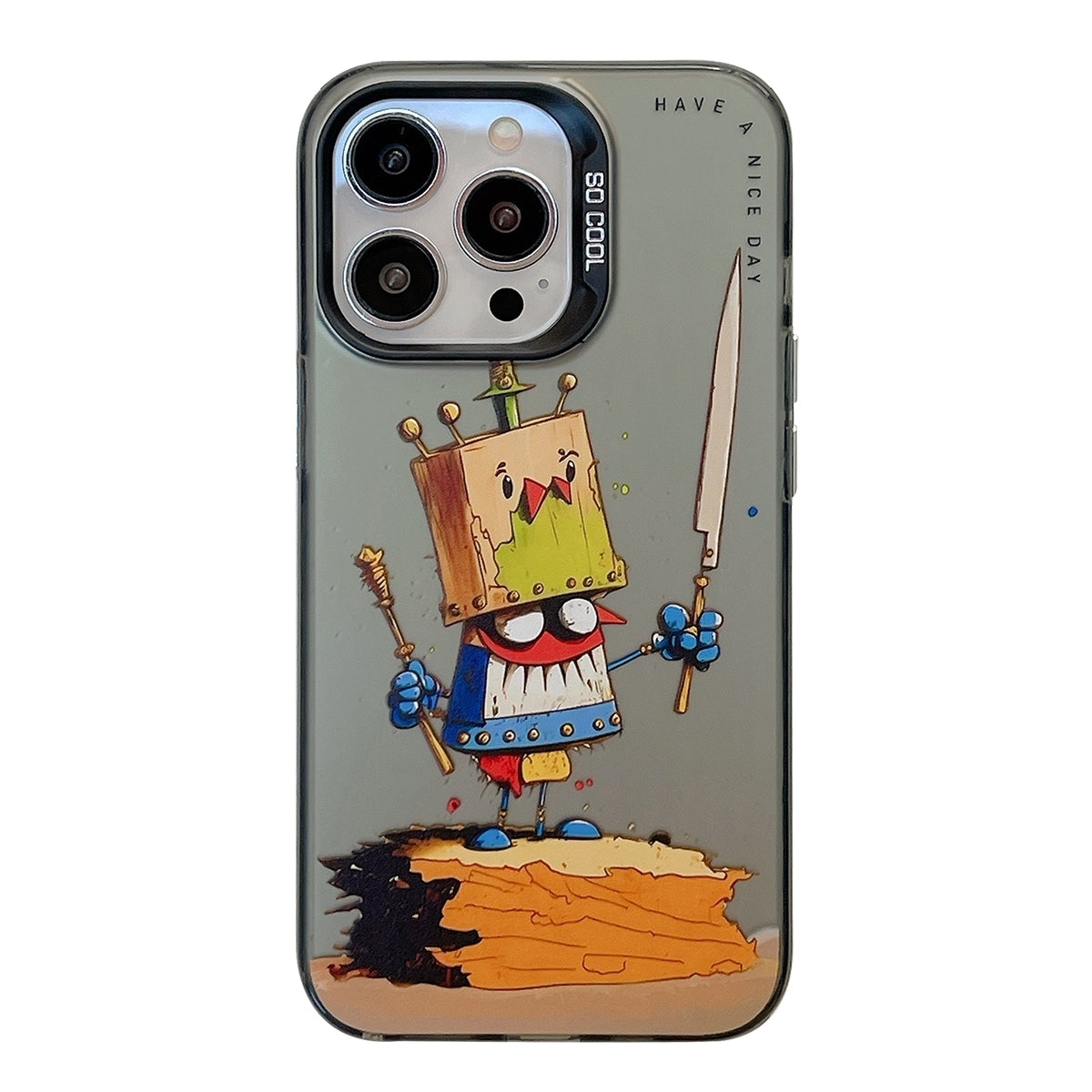 For iPhone 13 Pro Case - Animal Oil Painting Design, Durable PC + TPU Cover