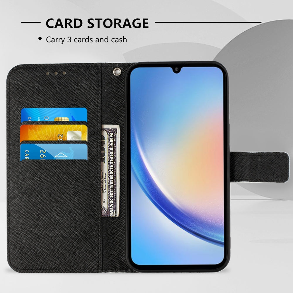 Samsung Galaxy A35 5G Leather Flip Phone Case with 3D Painted Design, Card Holder, Wallet & Stand Function - Durable Protection & Easy Access