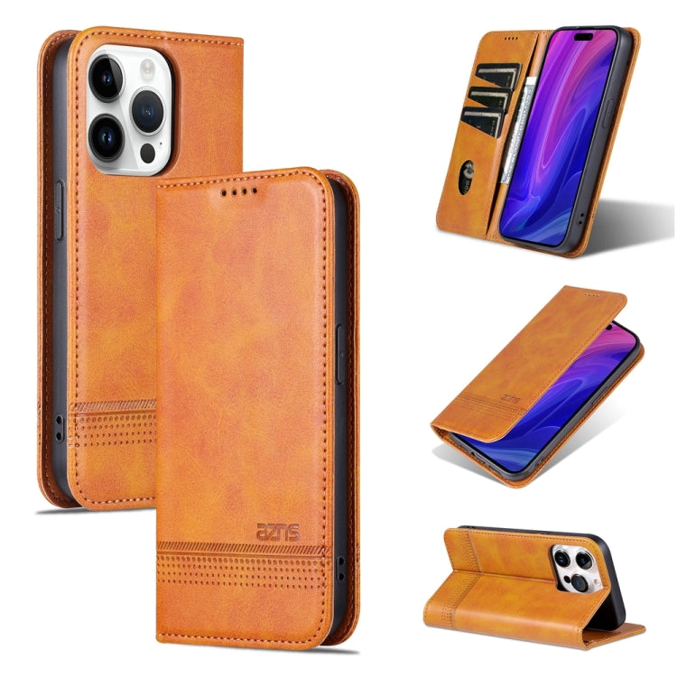 iPhone 15 Pro Leather Wallet Case with Card Holder & Magnetic Closure