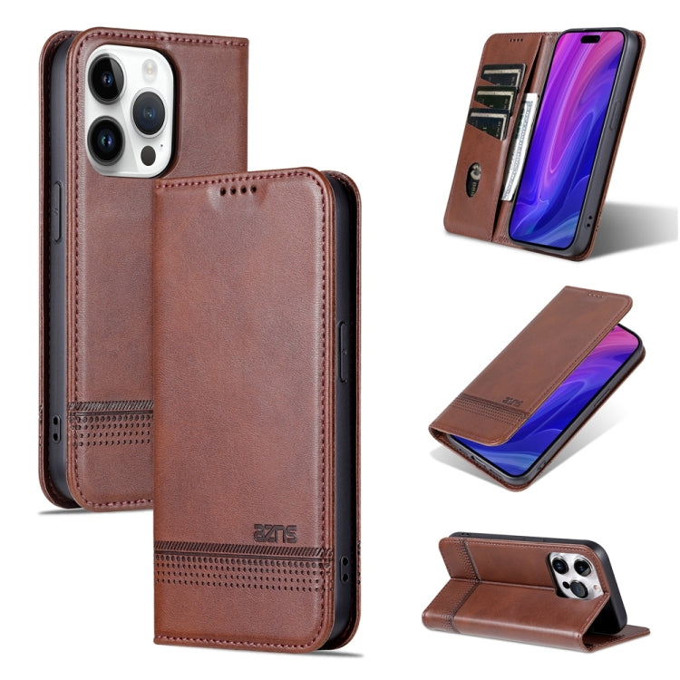 iPhone 15 Pro Leather Wallet Case with Card Holder & Magnetic Closure