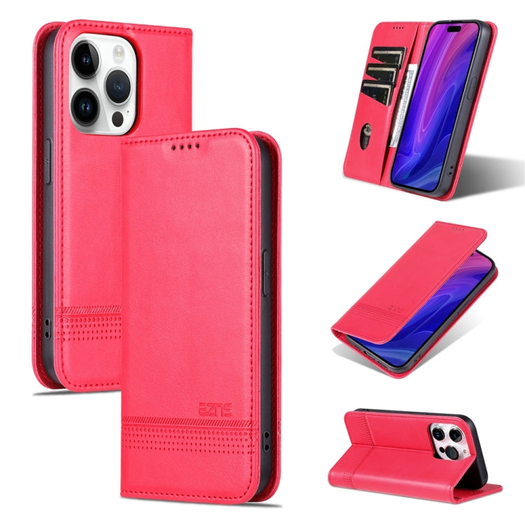 iPhone 15 Pro Leather Wallet Case with Card Holder & Magnetic Closure