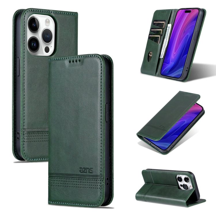 iPhone 15 Pro Leather Wallet Case with Card Holder & Magnetic Closure