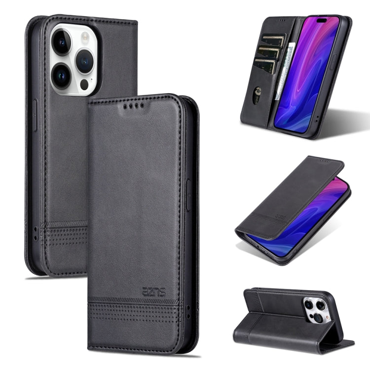 iPhone 15 Pro Leather Wallet Case with Card Holder & Magnetic Closure