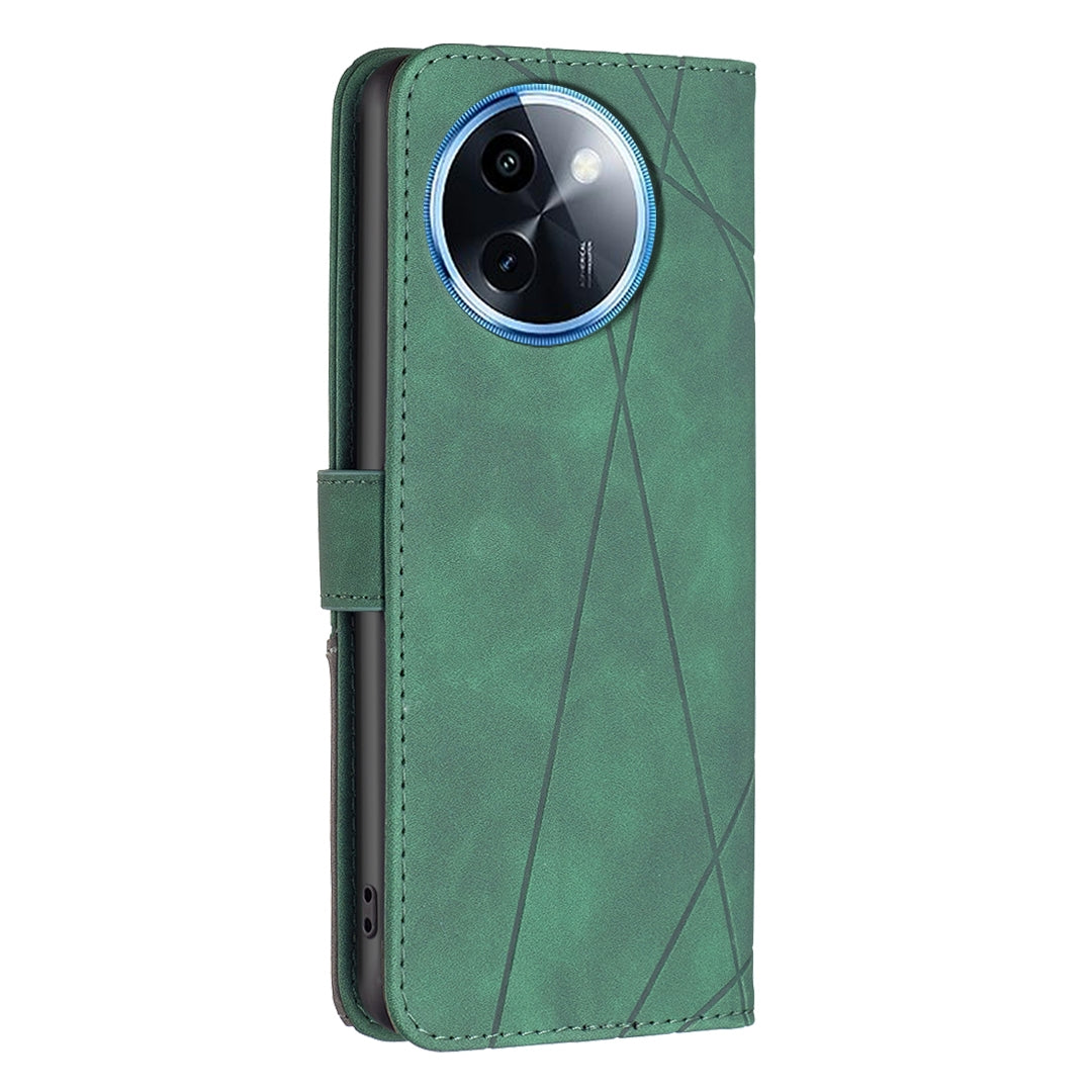 For vivo Y38 5G Rhombus Texture Leather Phone Case with Magnetic Buckle and Card Holder