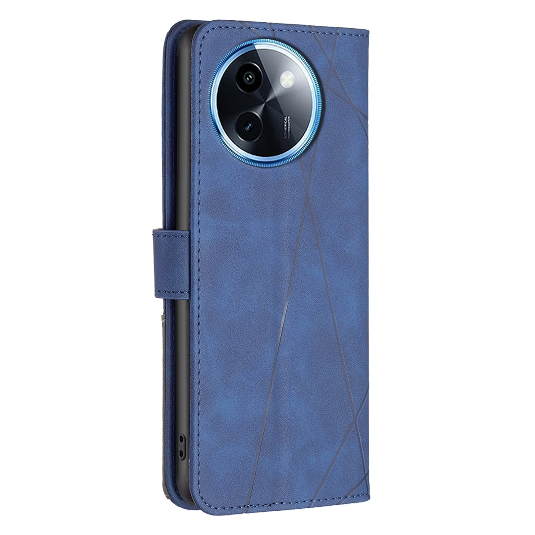 For vivo Y38 5G Rhombus Texture Leather Phone Case with Magnetic Buckle and Card Holder