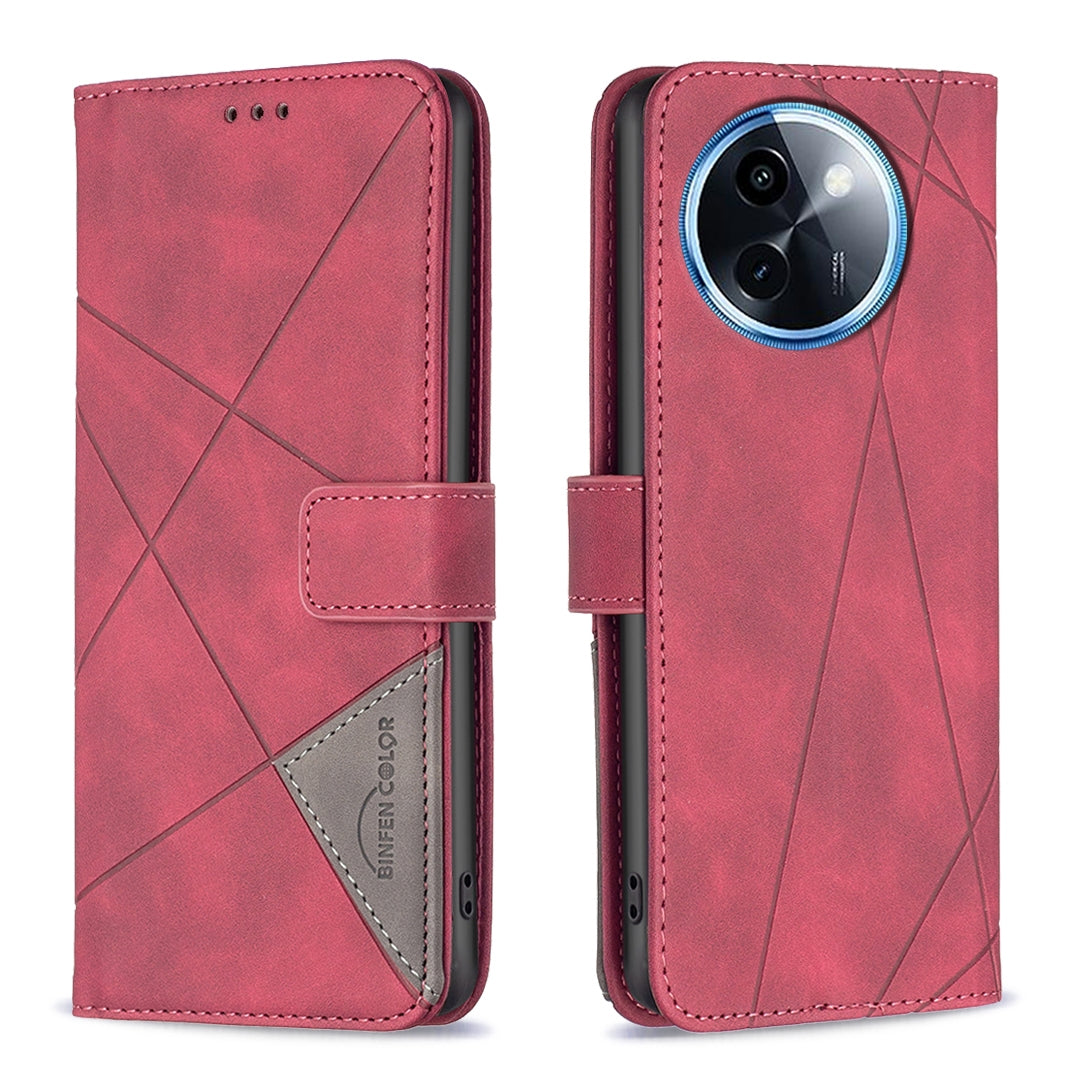 For vivo Y38 5G Rhombus Texture Leather Phone Case with Magnetic Buckle and Card Holder