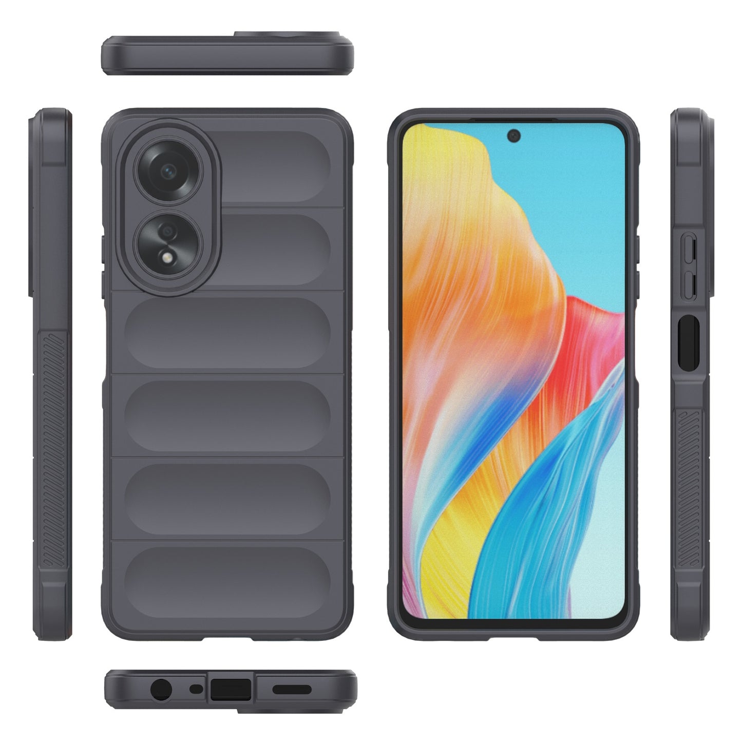 For OPPO A58 4G Global Magic Shield TPU + Flannel Phone Case - Stylish, Durable, and Lightweight Protection