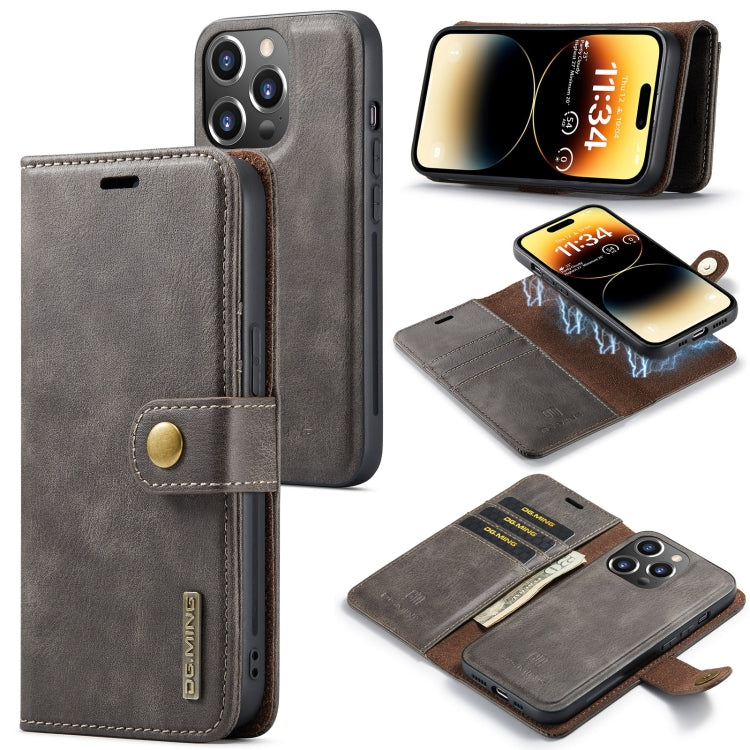 For iPhone 15 Pro Leather Wallet Case - Detachable & Magnetic - Card Slots