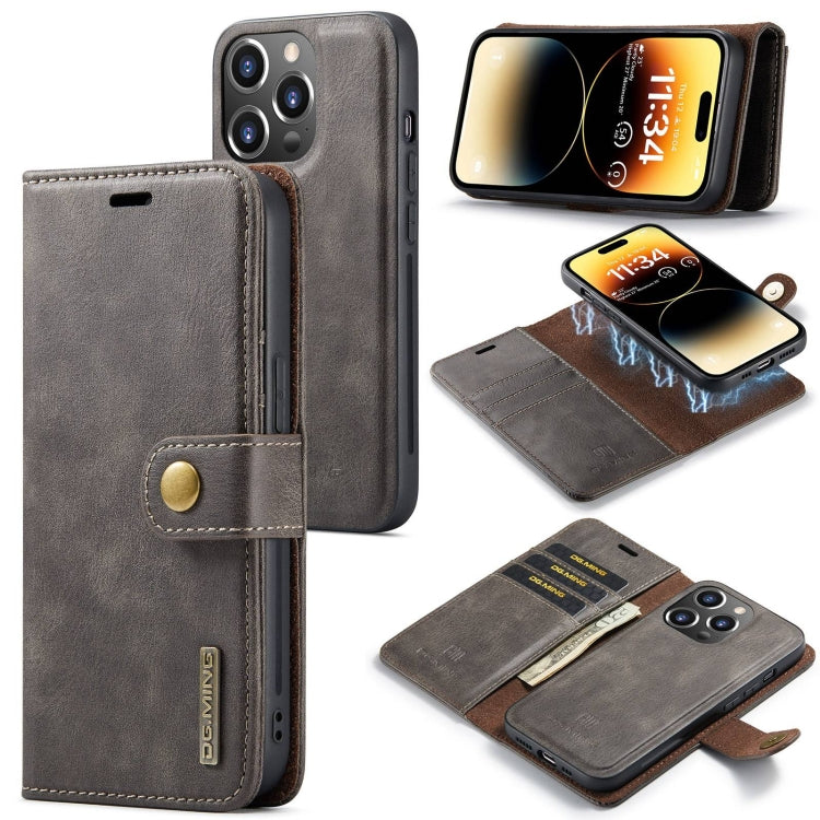 For iPhone 15 Pro Max Leather Wallet Case - Detachable & Magnetic - Card Slots