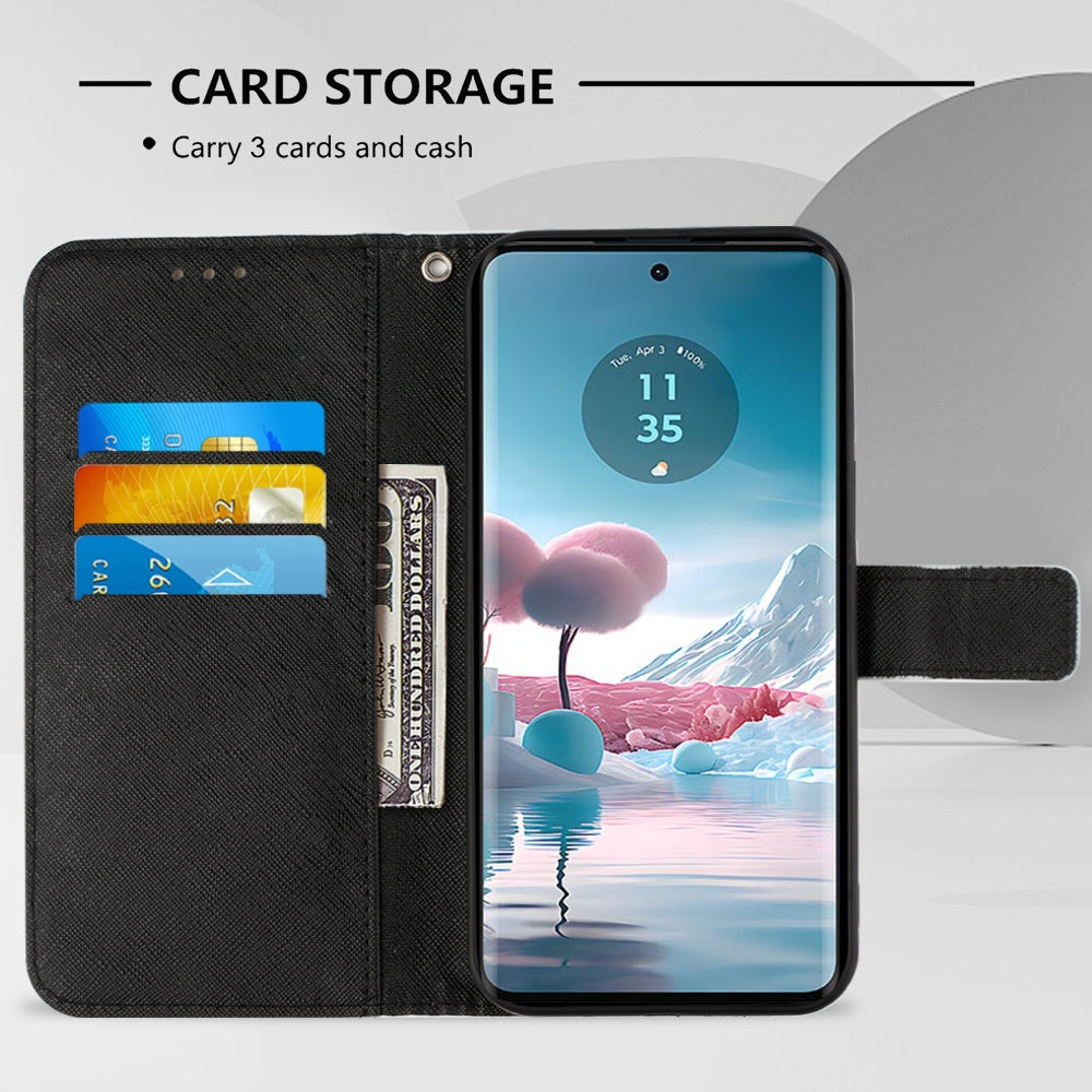 Motorola Edge 40 Neo Leather Flip Phone Case with 3D Painted Design, Card Holder, Wallet & Stand Function - Durable Protection & Easy Access